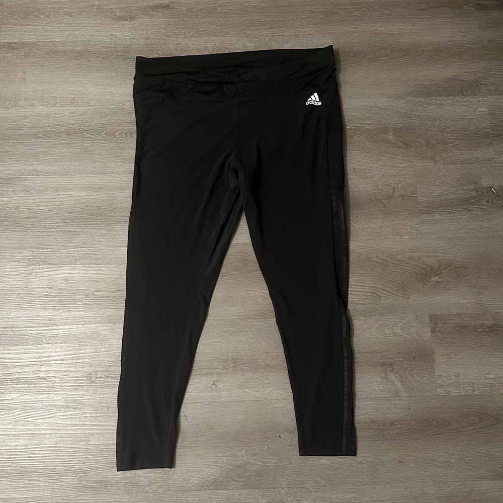 Adidas Running Climacool Black Crop Leggings Womens Size 2XL